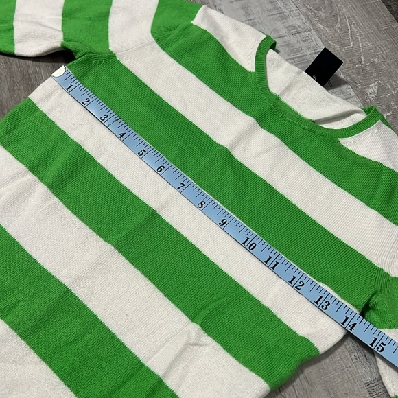 Gap Crewneck Chunky Green & White Stripe Sweater Women’s Size XS Stretch - Picture 8 of 11